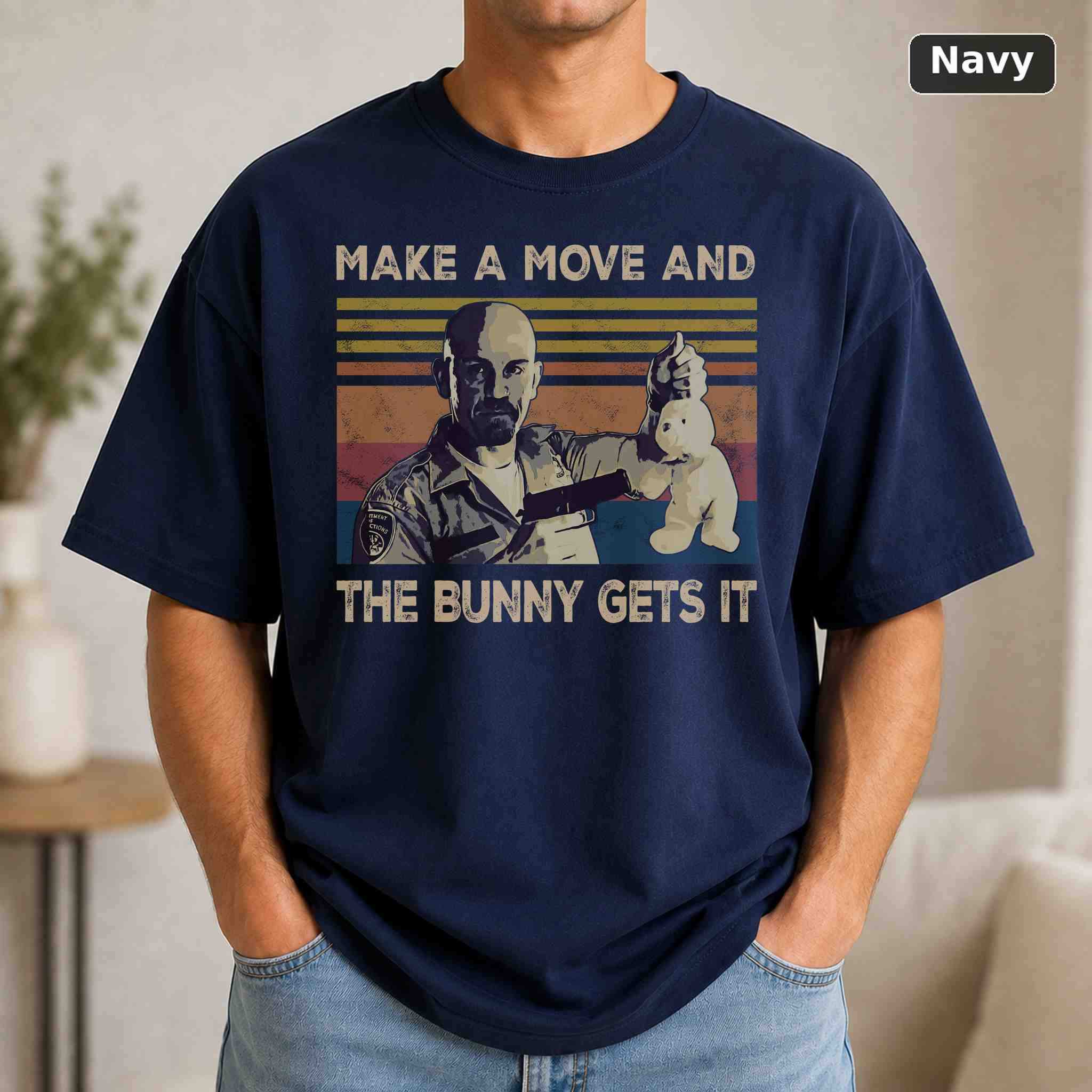 Con Air Make A Move And The Bunny Gets It T-Shirt, Vintage Pop Culture Graphic Tee, Retro Fan Gift 4