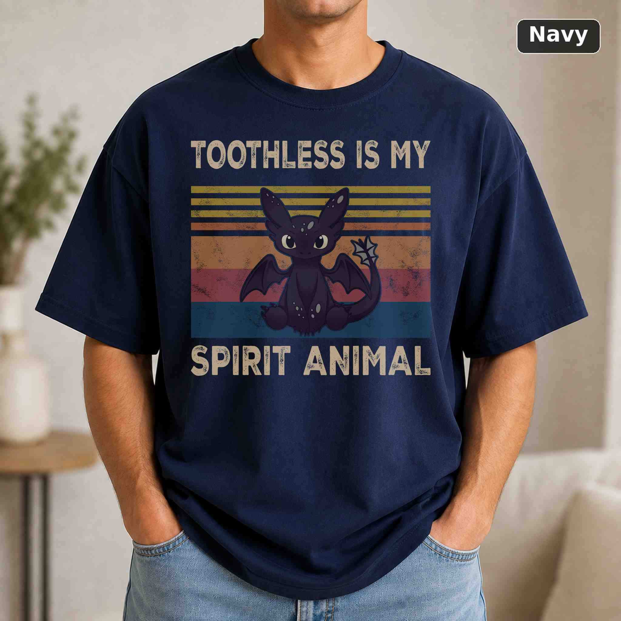 Toothless Is My Spirit Animal T-Shirt, Vintage Pop Culture Graphic Tee, Retro Fan Gift 4