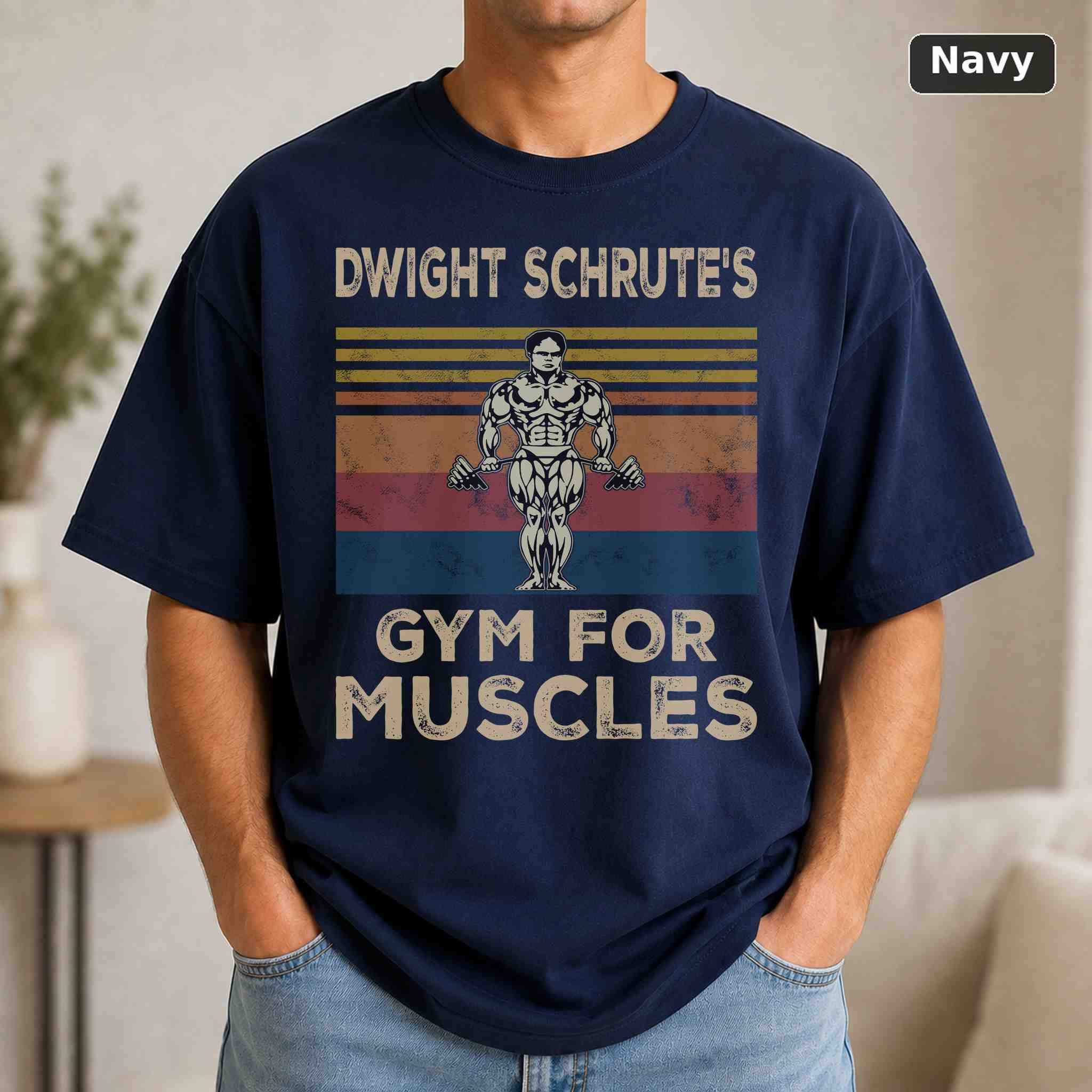 Dwight Gym For Muscles T-Shirt, Vintage Pop Culture Graphic Tee, Retro Fan Gift 4