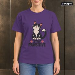 Stay Pawsitive Cat T-Shirt, Minimalist Pet Lover Graphic 10