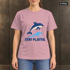 Stay Playful Dolphin T-Shirt, Minimalist Ocean Nature Graphic 9