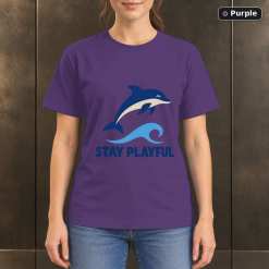 Stay Playful Dolphin T-Shirt, Minimalist Ocean Nature Graphic 10