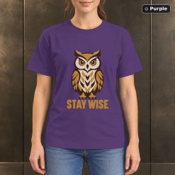 Stay Wise Owl T-Shirt, Minimalist Woodland Nature Graphic 10