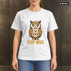 Stay Wise Owl T-Shirt, Minimalist Woodland Nature Graphic 11