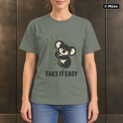 Take It Easy Koala T-Shirt, Minimalist Animal Graphic 3
