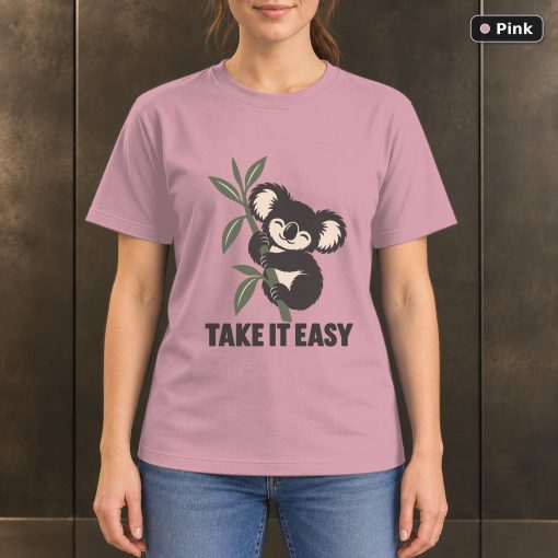 Take It Easy Koala T-Shirt, Minimalist Animal Graphic 4