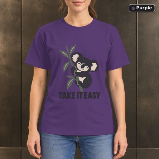 Take It Easy Koala T-Shirt, Minimalist Animal Graphic 5