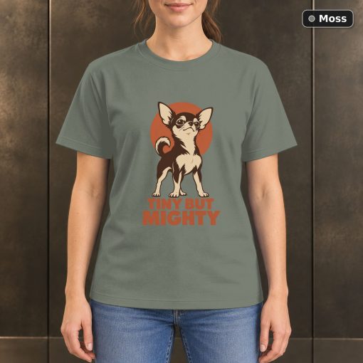 Tiny But Mighty Chihuahua T-Shirt, Minimalist Dog Graphic 3