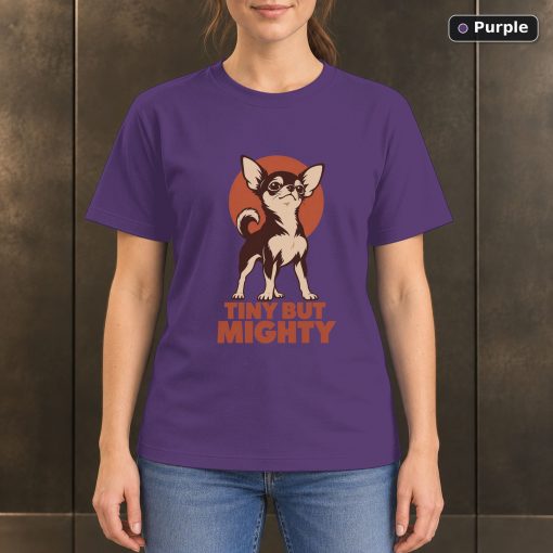 Tiny But Mighty Chihuahua T-Shirt, Minimalist Dog Graphic 5