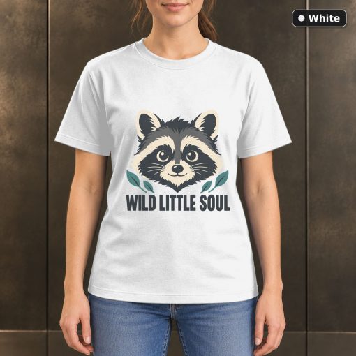 Wild Little Soul Raccoon T-Shirt, Minimalist Woodland Graphic 6