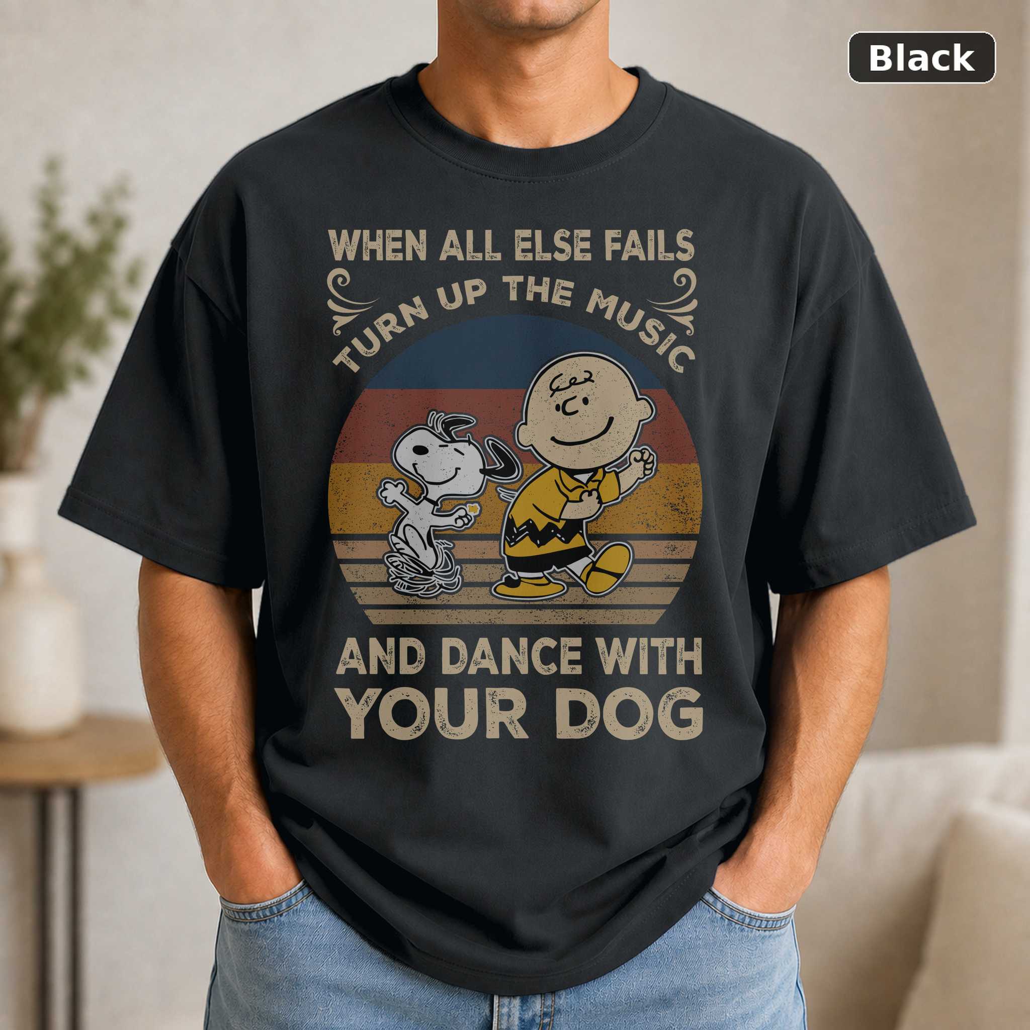 Vintage Snoopy & Charlie Brown T-Shirt Dance With Your Dog Vintage Snoopy & Charlie Brown T-Shirt Dance With Your Dog