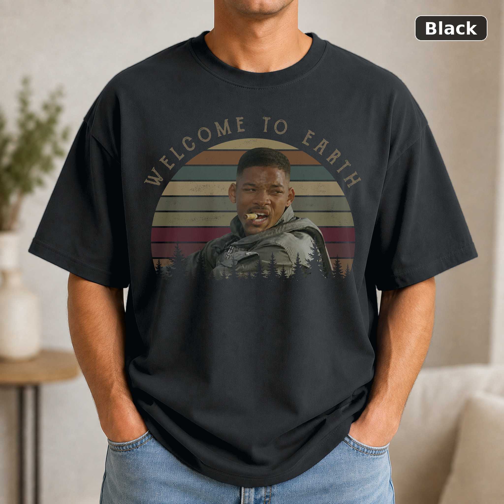 Welcome to Earth Will Smith T-Shirt, Independence Day Movie Retro Shirt Welcome to Earth Will Smith T-Shirt, Independence Day Movie Retro Shirt