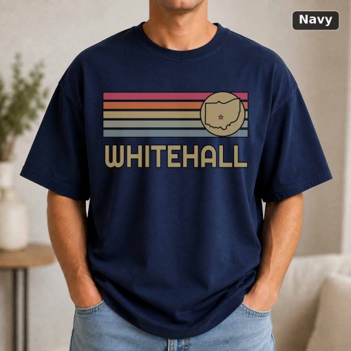 Whitehall Ohio Retro State Map T-Shirt Design 5