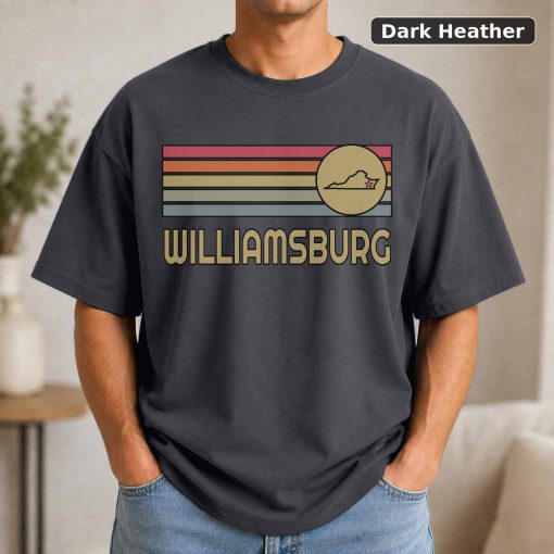 Williamsburg Virginia Retro State Map T-Shirt Design 3