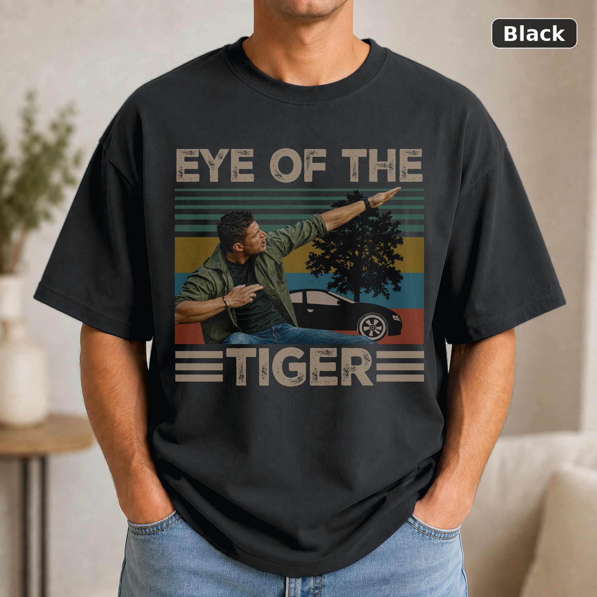 Winchester Black The T Vintage Eye Shirt Men Dean of Tiger Tee Winchester Black The T Vintage Eye Shirt Men Dean of Tiger Tee